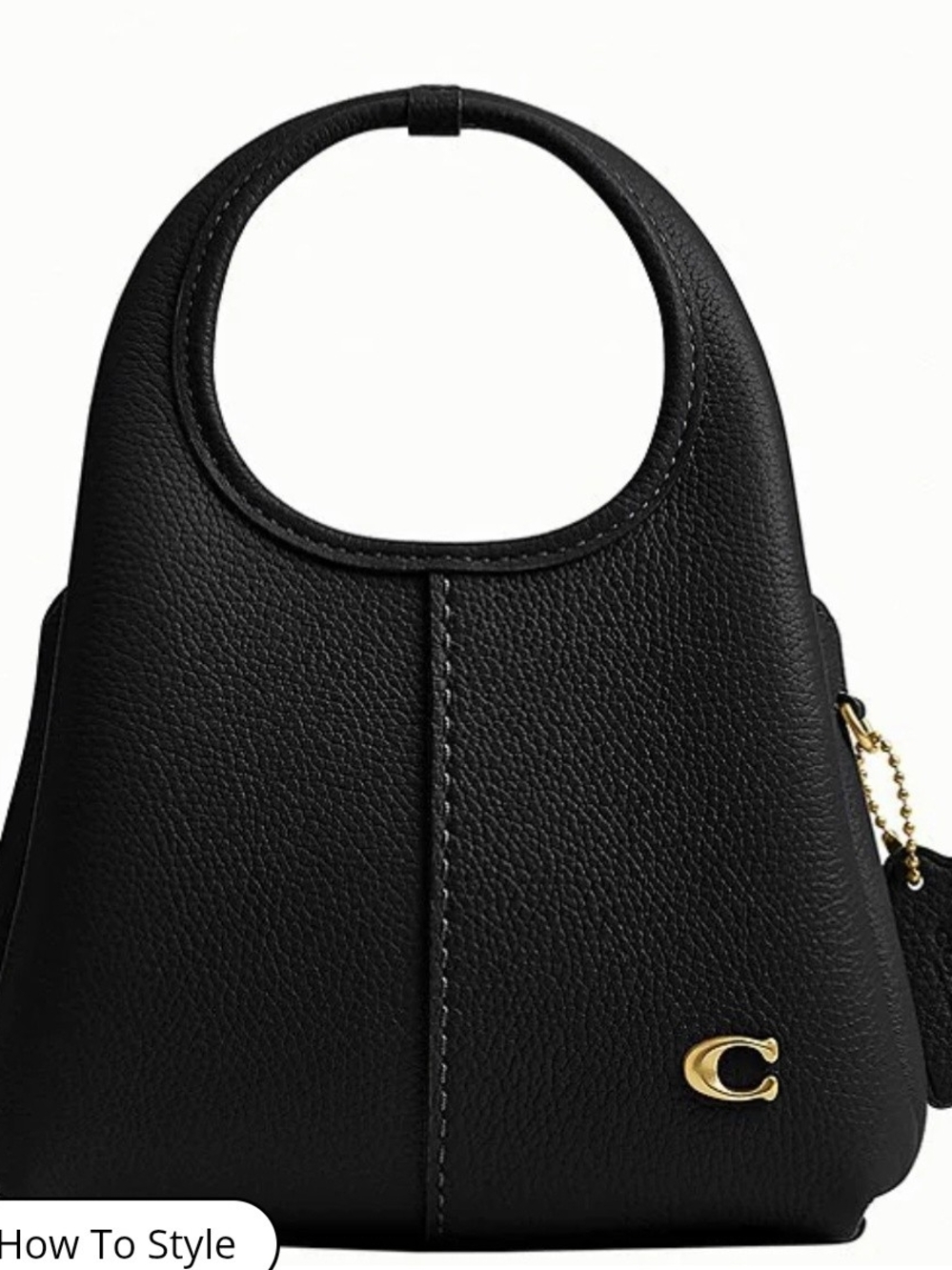 Coach Black Pebbled Leather Lana 19 Bag
